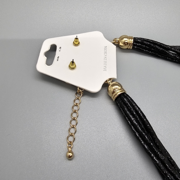 Hammered disk leopard Necklace set ✨️ - Picture 3 of 7